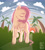 Size: 2000x2200 | Tagged: safe, artist:dikkaa, fluttershy, pegasus, pony, g4, cloud, eyes closed, female, high res, signature, solo, sunset