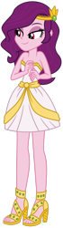 Size: 1024x3637 | Tagged: safe, artist:emeraldblast63, pipp petals, equestria girls, g5, bare shoulders, clothes, crown, dress, equestria girls-ified, feet, g5 to equestria girls, high heels, jewelry, open-toed shoes, regalia, sandals, shoes, simple background, sleeveless, solo, strapless, toes, transparent background
