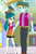 Size: 591x883 | Tagged: safe, screencap, brim marco, juniper montage, human, dashing through the mall, equestria girls, equestria girls specials, g4, my little pony equestria girls: better together, my little pony equestria girls: holidays unwrapped, canterlot mall, clothes, cropped, female, glasses, hair ornament, male, skirt, sun visor, vest, visor