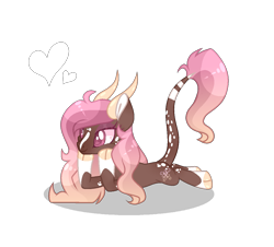 Size: 1136x1027 | Tagged: safe, artist:lilywolfpie, oc, oc only, oc:rosetta, pony, female, horns, lying down, prone, simple background, solo, transparent background