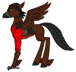 Size: 3001x2863 | Tagged: safe, artist:agdapl, hippogriff, clothes, crossover, high res, hippogriffied, male, sideburns, simple background, sniper, sniper (tf2), species swap, team fortress 2, transparent background