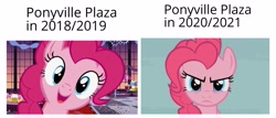 Size: 3920x1674 | Tagged: safe, editor:apex soundwave, screencap, pinkie pie, earth pony, pony, g4, dean norris, discord (program), frown, happy, meme, ponified, ponified meme, ponyville plaza, smiling