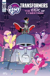 Size: 1032x1566 | Tagged: safe, artist:tony fleecs, idw, fluttershy, king sombra, pinkie pie, twilight sparkle, alicorn, earth pony, pegasus, pony, robot, unicorn, g4, the magic of cybertron, spoiler:comic, spoiler:the magic of cybertron04, crossover, decepticon, female, male, mare, megatron, mind control, stallion, transformers, twilight sparkle (alicorn)