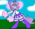 Size: 2048x1731 | Tagged: safe, artist:askhypnoswirl, oc, oc only, oc:swirly daze, pony, unicorn, bow, cheerleader, cheerleader outfit, clothes, cloud, cute, eye clipping through hair, eyebrows, eyebrows visible through hair, female, floating, hair bow, hypnosis, kaa eyes, mare, pom pom, simple background, skirt, smiling, socks, solo