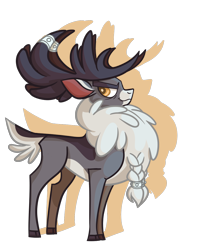 Size: 1014x1195 | Tagged: safe, artist:cocoateaworth, stronghoof hoofstrong (tfh), deer, reindeer, them's fightin' herds, antlers, community related, looking at you, male, profile, side view, simple background, solo, transparent background