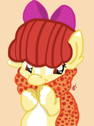Size: 640x858 | Tagged: safe, artist:pastelmermaidgirl, apple bloom, earth pony, pony, g4, clothes, female, filly, scarf, solo