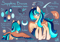 Size: 2480x1753 | Tagged: safe, artist:chirpy-chi, oc, oc only, oc:sapphire breeze, pegasus, pony, reference sheet, solo