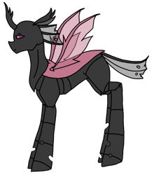 Size: 2544x2897 | Tagged: safe, alternate version, artist:agdapl, changeling, changelingified, crossover, female, high res, miss pauling, pink changeling, simple background, species swap, team fortress 2, transparent background