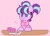 Size: 4096x2952 | Tagged: safe, artist:kittyrosie, starlight glimmer, pony, unicorn, g4, chocolate, clothes, colored pupils, cute, donut, female, filly, filly starlight glimmer, food, glimmerbetes, hot chocolate, marshmallow, mug, pigtails, redraw, scarf, solo, younger