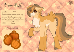 Size: 3500x2454 | Tagged: safe, artist:nobleclay, oc, oc only, oc:cream puff, earth pony, pony, high res, magical gay spawn, male, offspring, parent:pound cake, parent:tender taps, reference sheet, solo, stallion