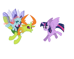 Size: 1280x1024 | Tagged: safe, artist:dashiesparkle, artist:decprincess, edit, vector edit, ocellus, thorax, twilight sparkle, alicorn, changedling, changeling, pony, g4, alternate universe, father and child, father and daughter, female, flying, husband and wife, interspecies offspring, king thorax, male, mother and child, mother and daughter, offspring, papa thorax, parent:thorax, parent:twilight sparkle, parents:twirax, shipping, simple background, straight, transparent background, twilight sparkle (alicorn), twirax, vector