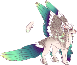 Size: 1920x1615 | Tagged: safe, artist:sleepy-nova, oc, oc only, hybrid, colored wings, interspecies offspring, magical lesbian spawn, multicolored wings, offspring, parent:queen novo, parent:rain shine, simple background, solo, transparent background, wings