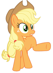Size: 854x1180 | Tagged: safe, artist:gmaplay, applejack, earth pony, pony, g4, spike at your service, applejack's hat, cowboy hat, female, hat, raised leg, simple background, solo, teeth, transparent background, vector
