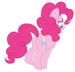 Size: 1973x1896 | Tagged: safe, artist:gmaplay, pinkie pie, earth pony, pony, g4, balloonbutt, butt, female, hopping, open mouth, plot, simple background, solo, transparent background, vector