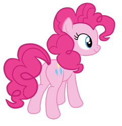 Size: 1310x1360 | Tagged: safe, artist:gmaplay, pinkie pie, earth pony, pony, g4, balloonbutt, butt, female, plot, simple background, solo, transparent background, vector