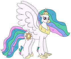 Size: 2938x2405 | Tagged: safe, artist:supahdonarudo, princess celestia, classical hippogriff, hippogriff, g4, classical hippogriffied, female, high res, hippogriffied, looking at you, simple background, smiling, smiling at you, solo, species swap, transparent background