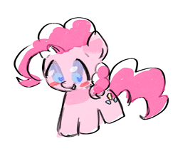 Size: 853x771 | Tagged: safe, artist:fluttershyes, pinkie pie, pony, g4, blush sticker, blushing, cute, diapinkes, heart eyes, solo, tiny, tiny ponies, wingding eyes