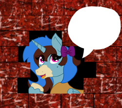 Size: 1800x1600 | Tagged: safe, alternate version, artist:heartsy-artsy-pony, oc, oc:heartistry, brick wall, commission, edgar allan poe, exploitable, exploitable meme, immurement, meme, the cask of amontillado