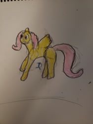 Size: 1452x1935 | Tagged: safe, artist:joeydr, fluttershy, pony, g4, atg 2021, flying, newbie artist training grounds, solo