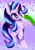 Size: 1112x1600 | Tagged: safe, artist:stacy_165cut, starlight glimmer, oc, oc:anon, pony, unicorn, g4, blushing, boop, disembodied hand, emanata, hand, offscreen character, raised hoof, scrunchy face, solo focus