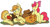 Size: 1200x650 | Tagged: safe, artist:askbrae-burn, apple bloom, braeburn, earth pony, pony, g4, bow, clothes, colored hooves, cousins, cowboy hat, duo, female, filly, hair bow, hat, male, pumpkin, shirt, simple background, stallion, white background