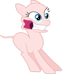 Size: 3310x4001 | Tagged: safe, artist:mehoep, edit, editor:slayerbvc, vector edit, pinkie pie, earth pony, pony, g4, bald, female, furless, furless edit, mare, shaved tail, simple background, solo, transparent background, vector