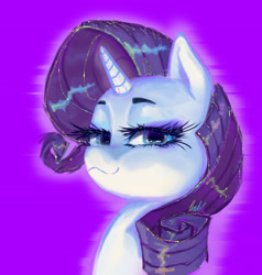 Size: 2127x2233 | Tagged: safe, artist:lentele, rarity, pony, unicorn, g4, :3, bust, female, gradient background, high res, smugity, solo