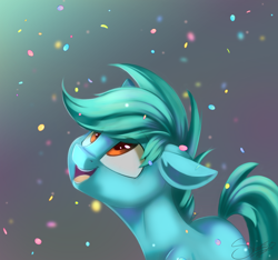 Size: 1280x1200 | Tagged: safe, artist:sketchiix3, oc, oc only, earth pony, pony, confetti, gradient background, male, open mouth, solo