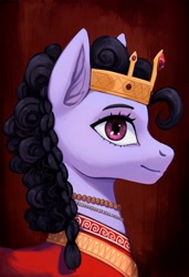 Size: 614x900 | Tagged: safe, artist:mrscroup, oc, oc only, earth pony, pony, equestria at war mod, bust, clothes, crown, ear fluff, female, jewelry, mare, necklace, portrait, regalia, solo