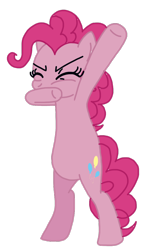 Size: 626x1051 | Tagged: safe, artist:lsalusky, pinkie pie, earth pony, pony, g4, beat boxing, beatboxing, belly, bipedal, eyes closed, simple background, solo, transparent background