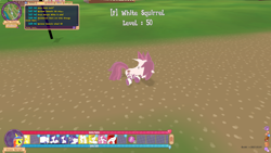 Size: 1920x1080 | Tagged: safe, oc, oc only, oc:white squirrel, pony, unicorn, legends of equestria, clothes, cute, female, game, game screencap, horn, mare, sleeping, socks, solo, unicorn oc, video game