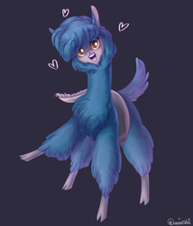 Size: 3000x3500 | Tagged: safe, artist:neonishe, paprika (tfh), alpaca, them's fightin' herds, cloven hooves, community related, cute, female, fluffy, gray background, high res, simple background, solo