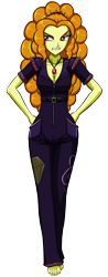 Size: 1176x3000 | Tagged: safe, artist:artemis-polara, adagio dazzle, equestria girls, g4, barefoot, feet, female, frustrated, full body, gem, simple background, siren gem, siren suit, solo, spiked headband, transparent background, zipper