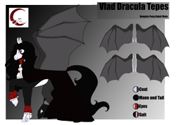 Size: 4961x3508 | Tagged: safe, artist:oneiria-fylakas, pony, vampire, vampony, clothes, dracula, ponified, reference sheet, solo