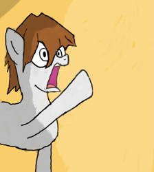 Size: 973x1085 | Tagged: safe, artist:pi, earth pony, pony, atg 2021, jaw drop, male, meme, newbie artist training grounds, ponified, ponified meme, seto kaiba, solo, yelling, yu-gi-oh!