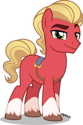 Size: 2674x4000 | Tagged: safe, artist:orin331, sprout cloverleaf, earth pony, pony, g4, g5, belt, g5 to g4, male, markings, simple background, solo, stallion, that was fast, transparent background, unshorn fetlocks, vector