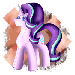 Size: 1316x1316 | Tagged: safe, artist:thebenalpha, starlight glimmer, pony, unicorn, g4, button eyes, female, mare, plushie, plushification, simple background, solo, transparent background