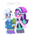 Size: 2000x2176 | Tagged: safe, artist:bigpurplemuppet99, starlight glimmer, trixie, equestria girls, g4, blushing, female, food, high res, ice cream, lesbian, ship:startrix, shipping