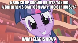 Size: 888x499 | Tagged: safe, edit, edited screencap, screencap, twilight sparkle, pony, unicorn, g4, look before you sleep, season 1, brony stereotype, cute, female, golden oaks library, grin, looking at you, mare, meme, smiling, smiling at you, solo, twiabetes, unicorn twilight