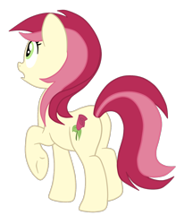 Size: 1188x1504 | Tagged: safe, artist:gmaplay, roseluck, earth pony, pony, g4, butt, female, mare, plot, raised hoof, rosebutt, show accurate, simple background, solo, surprised, transparent background