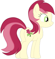 Size: 4069x4324 | Tagged: safe, artist:gmaplay, roseluck, earth pony, pony, g4, butt, female, mare, plot, rosebutt, show accurate, simple background, smiling, solo, transparent background