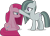 Size: 3038x2195 | Tagged: safe, artist:starcollider, marble pie, pinkie pie, earth pony, pony, g4, altered cutie mark, atg 2021, comforting, deflated, duo, duo female, female, head pat, high res, mare, newbie artist training grounds, pat, pinkamena diane pie, sad, show accurate, siblings, simple background, sisters, sitting, smiling, transparent background, vector, wavy mouth, when she doesn't smile