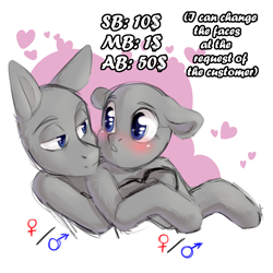 Size: 2000x2000 | Tagged: safe, artist:fraxus, artist:ilovefraxus, oc, alicorn, earth pony, pegasus, pony, unicorn, auction, auction open, commission, cute, female, heart, high res, hug, love, male, your character here