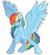 Size: 2100x2340 | Tagged: safe, artist:not-ordinary-pony, derpibooru exclusive, rainbow dash, pegasus, pony, g4, confident, feathered wings, female, high res, mare, open mouth, open smile, raised hoof, simple background, smiling, solo, spread wings, transparent background, wings