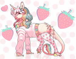 Size: 1024x794 | Tagged: safe, artist:malinraf1615, oc, oc only, pony, unicorn, clothes, female, mare, socks, solo, sweater, tongue out