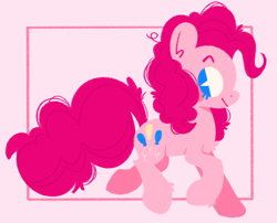 Size: 1280x1036 | Tagged: safe, artist:bumblesnail-art, pinkie pie, earth pony, pony, chest fluff, female, leg fluff, mare, pacman eyes, profile, solo