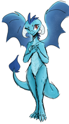 Size: 866x1539 | Tagged: safe, artist:zigragirl, princess ember, dragon, g4, cute, digital art, dragoness, emberbetes, female, looking at you, one eye closed, simple background, solo, standing, white background, wink, winking at you