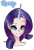 Size: 540x798 | Tagged: safe, artist:jvartes6112, rarity, human, g4, bust, eyelashes, female, horn, horned humanization, humanized, makeup, simple background, smiling, solo, transparent background