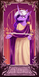 Size: 1197x2340 | Tagged: safe, artist:laps-sp, unicorn, anthro, solo, tarot card, the magician