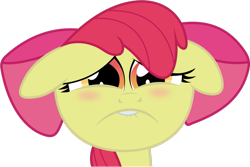 Size: 901x601 | Tagged: safe, apple bloom, earth pony, pony, call of the cutie, g4, female, filly, sad, simple background, solo, transparent background